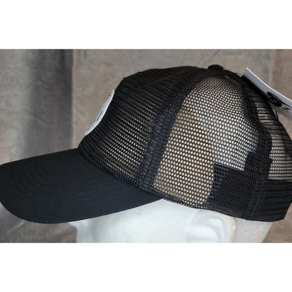 ZYIA Active Hiking Trucker Mesh All Black Hat Snapback New With Tags white patch - Picture 2 of 12